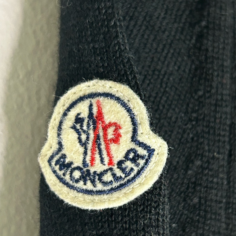 Moncler Black Knit Cardigan Button Front Size S Authentic - Picture 4 of 16